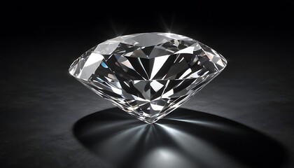 A Brilliant Cut Diamond Displayed On A Dark Surface