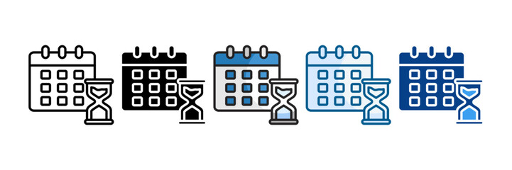 Time Managemen Icon Set Multiple Style Collection