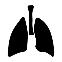 human lungs glyph icon