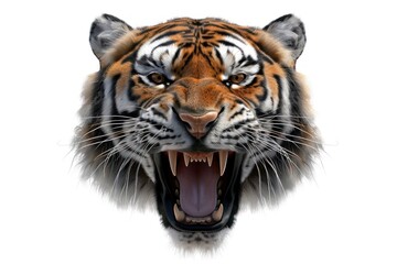 Fototapeta premium Wild animal face 3d animation wildlife mammal tiger.