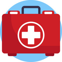 Obraz premium A red cross symbol on a white box, representing a first aid kit for emergency medical supplies.