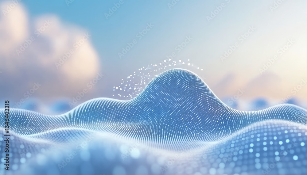 Poster abstract data landscape cloud based multimedia streaming, big data transfer concept render