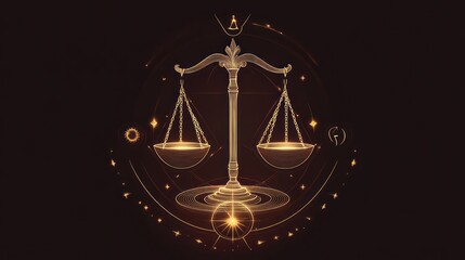 Digital Libra Scales, Abstract Design, Symbol of Justice