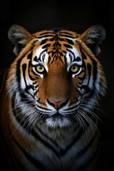 Fototapeta premium arafed tiger with a black stripe on its face and a white stripe on its face