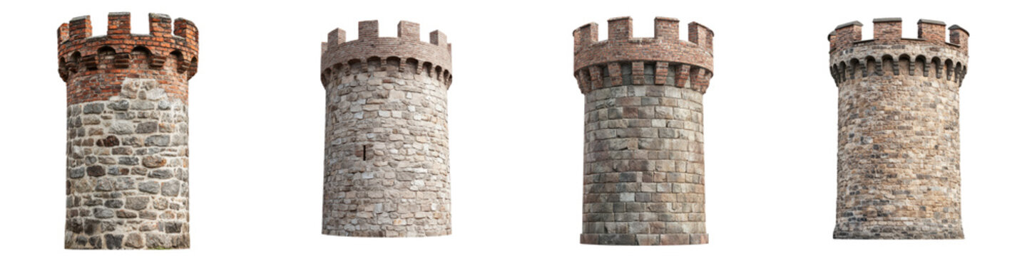 Imposing stone castle towers with battlements and turrets dominate the landscape showcasing the impressive architectural and defensive design of this historic medieval fortress