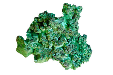 green malachite mineral isolated on a white background