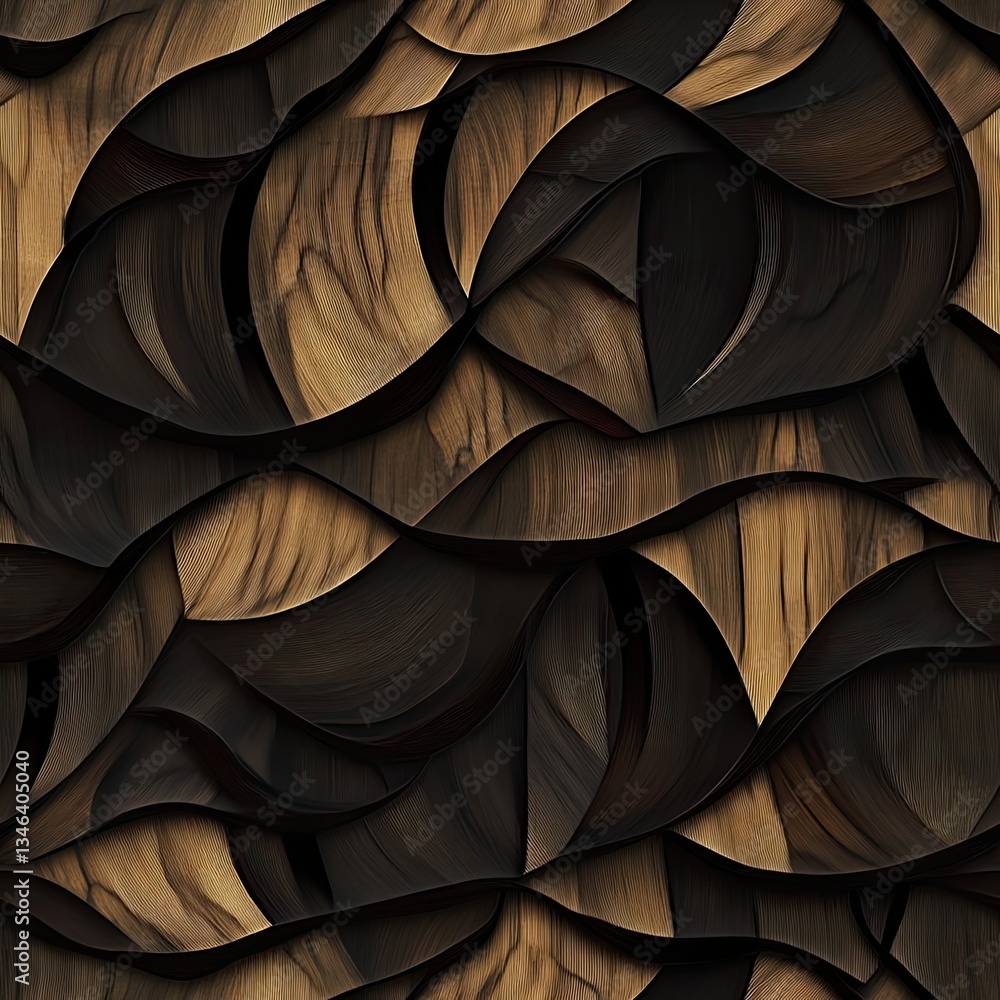 Poster abstract woodcut seamless pattern layered translucent overlays for design projects