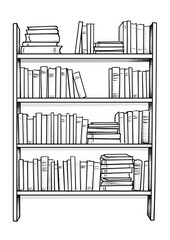 Book shelf outline sketch bookshelf furniture bookcase.