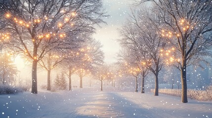 Generic Serene Winter Scene Trees Snow-covered Detail