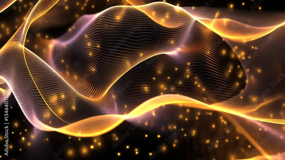 Poster abstract glowing wave animation showcases light patterns and fluid motion in stunning detail for mes