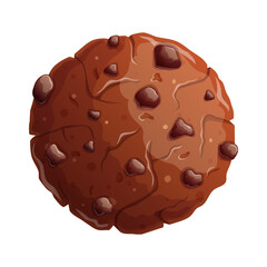 Delicious chocolate chip cookies with pieces of chocolate. The concept of confectionery, cakes, pastries, cooking. Isolated vector illustration for the design of menus, posters, banners, covers