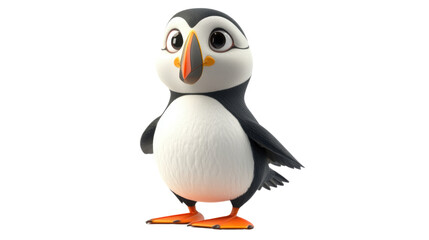 Naklejka premium 3D penguin isolated on white background 