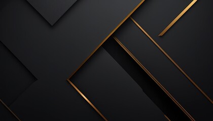 Geometric Opulence: A striking, modern geometric composition of black elements accented with elegant gold lines, creating a sense of luxury, sophistication, and minimalist design.