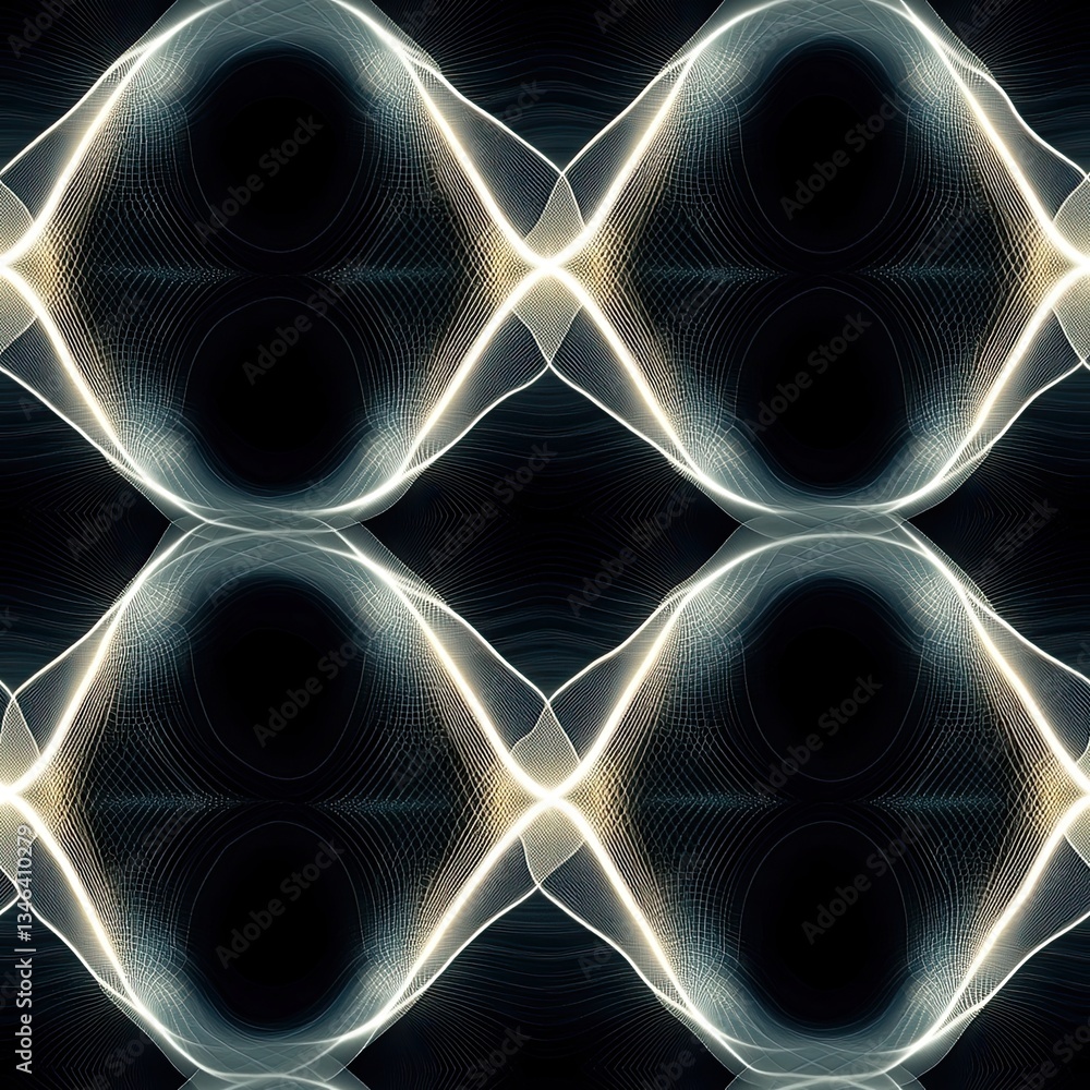 Aufkleber abstract x ray luminous waveforms seamless pattern ideal for medical science and tech designs