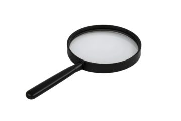 Magnifying glass with black handle for detailed observation