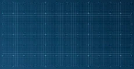 Dark blue blueprint background with a light cyan grid. Vector illustration of a technical draft for engineering, architecture, or mechanical design.


