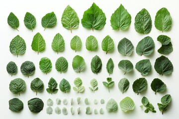 Serene Green Leaves: A Botanical Chart of Growth Stages