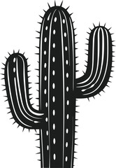 Mexican Cactus Vector Silhouette – Traditional Saguaro Desert Plant for Cinco de Mayo