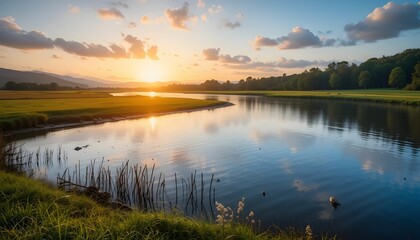 Fototapeta premium sunrise over the river