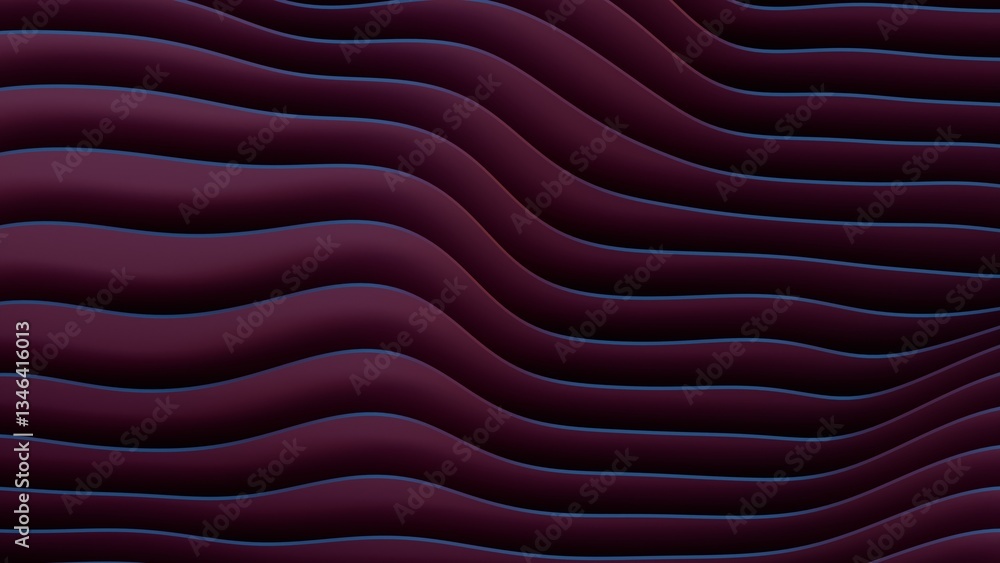 Fototapete flowing layered lines in purple and teal create a smooth, modern wave design with fluid curves and g