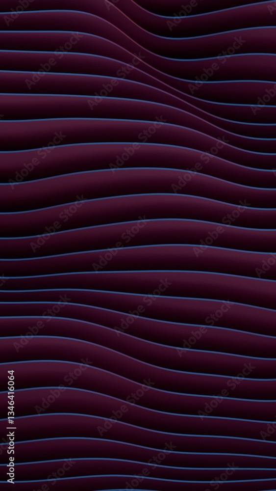 Aufkleber Flowing layered lines in purple and teal create a smooth, modern wave design with fluid curves and gradient transitions, evoking a minimal and futuristic aesthetic........