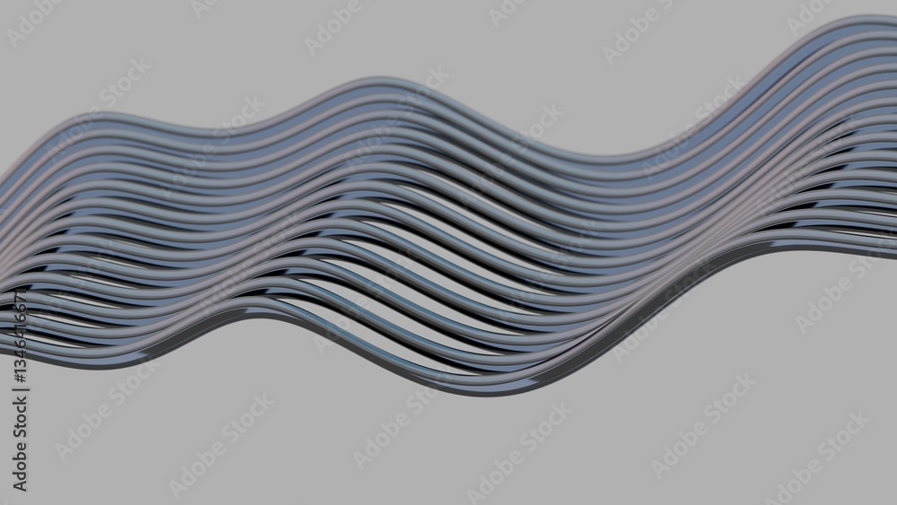 Aufkleber wavy abstract lines in orange, purple, and blue flow across a gray background, creating a sleek, min