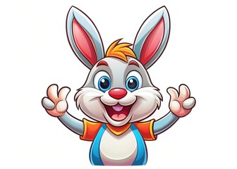 Fototapeta premium Cute Rabbit Mascot Logo Design for Brand Identity