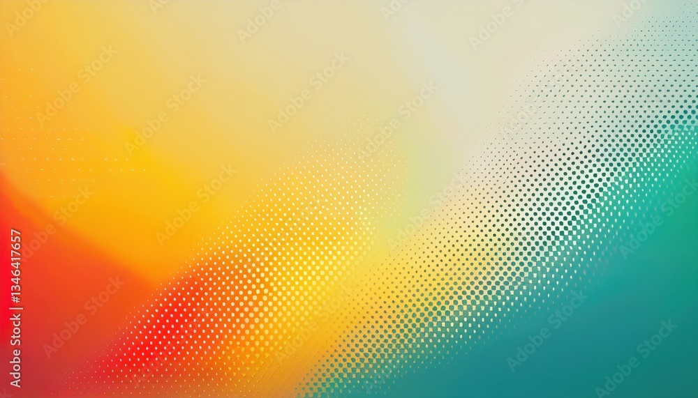 Fototapete gradient halftone abstract background with warm and cool tones, retro pop art style, digital design 
