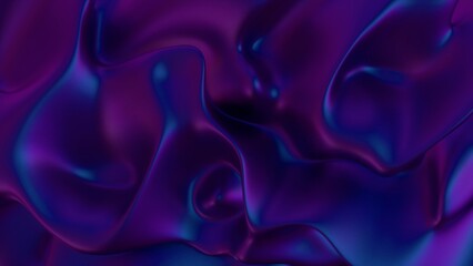 Abstract fluid sculpture in swirling purple and blue hues on a black background, forming a soft, organic shape with smooth transitions and a dreamlike aesthetic........