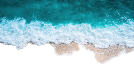 Soft waves washing golden sand on transparent background