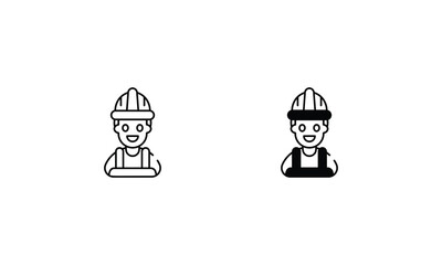 Construction Worker icons set vector stock illustration