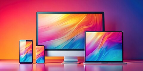 Fototapeta premium Multi-Screen Mockup - UI UX Design Inspiration