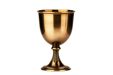 Polished golden goblet on a transparent background
