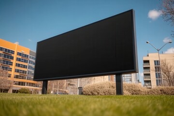 Obraz premium A tall blank billboard on an industrial building, ready for advertising opportunities in an urban setting.