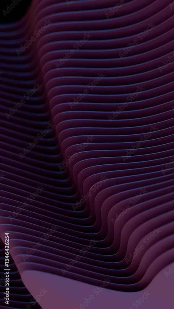 Poster Flowing layered lines in purple and teal create a smooth, modern wave design with fluid curves and gradient transitions, evoking a minimal and futuristic aesthetic.