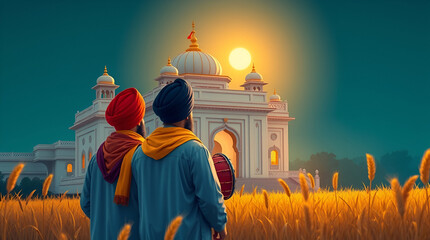 Happy Baisakhi, Vaisakhi Festival, Punjabi Religious Festival, significant Sikh festival, Celebrating Vaisakhi, Indian sikh festival celebration, Happy Lohri, Generative Ai