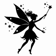 silhouette of a girl with butterfly