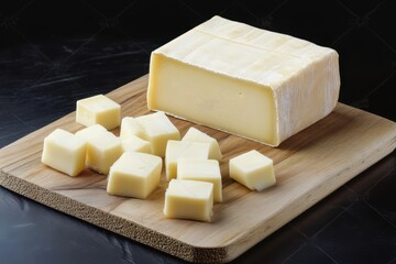 Cheddar Cheese Cubes with Garden Flowers Stock Image