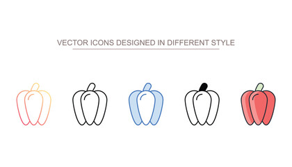 Pepper icon design with white background stock illustration