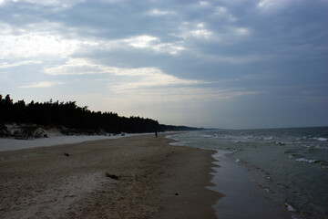 Polish Baltic Sea beautiful blue sea waves sand and beach