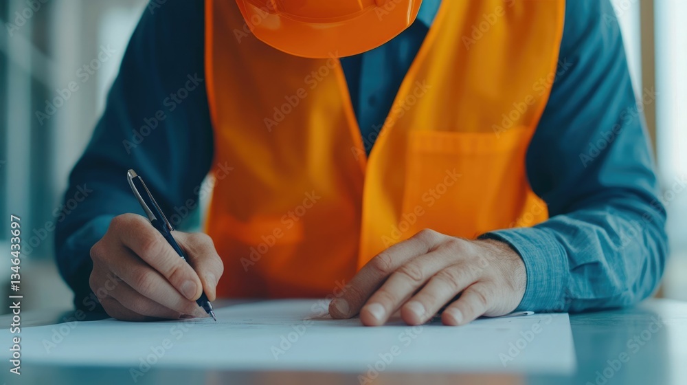 Poster mechanical engineer analyzing hvac plans for a large industrial building project reviewing schematic