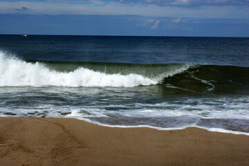 Polish Baltic Sea beautiful blue sea waves sand and beach