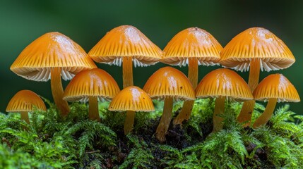 Fototapeta premium Close-up of vibrant orange mushrooms