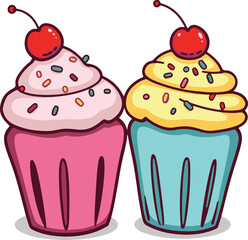 set of cupcakes
