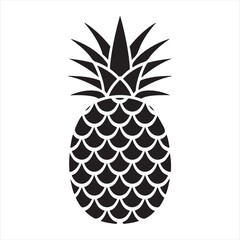 Obraz premium Pineapple vector silhouette illustration 