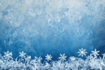 Serene Winter Snowflake Blurred Background.