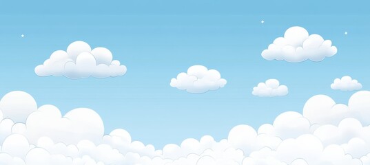 Light Blue Background with White Bokeh and Clouds.