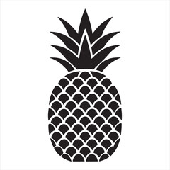 Obraz premium Pineapple vector silhouette illustration 