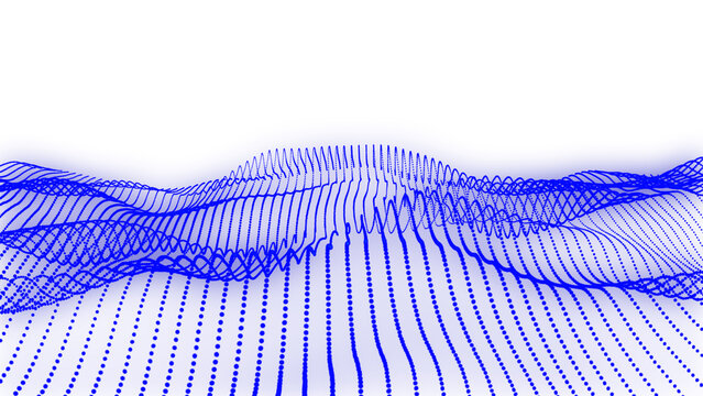 Abstract blue dot wave technology with light digital effect corporate concept. Looping background red made from trapcode form