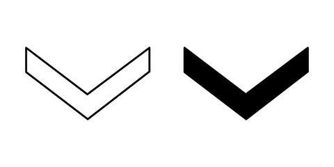 Down Arrow Icon – Outline and Solid Style